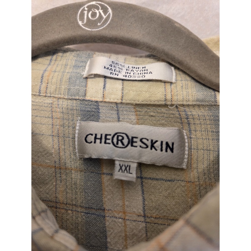 Chereskin 100% Cotton Short Sleeve Button Up Brown Plaid-‎ XXL